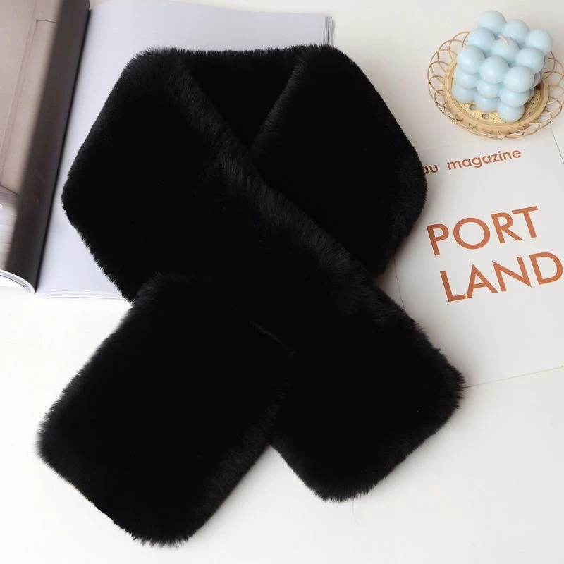 围脖网红时尚百搭女士毛绒加厚保暖韩版秋冬季冬款毛毛领新款