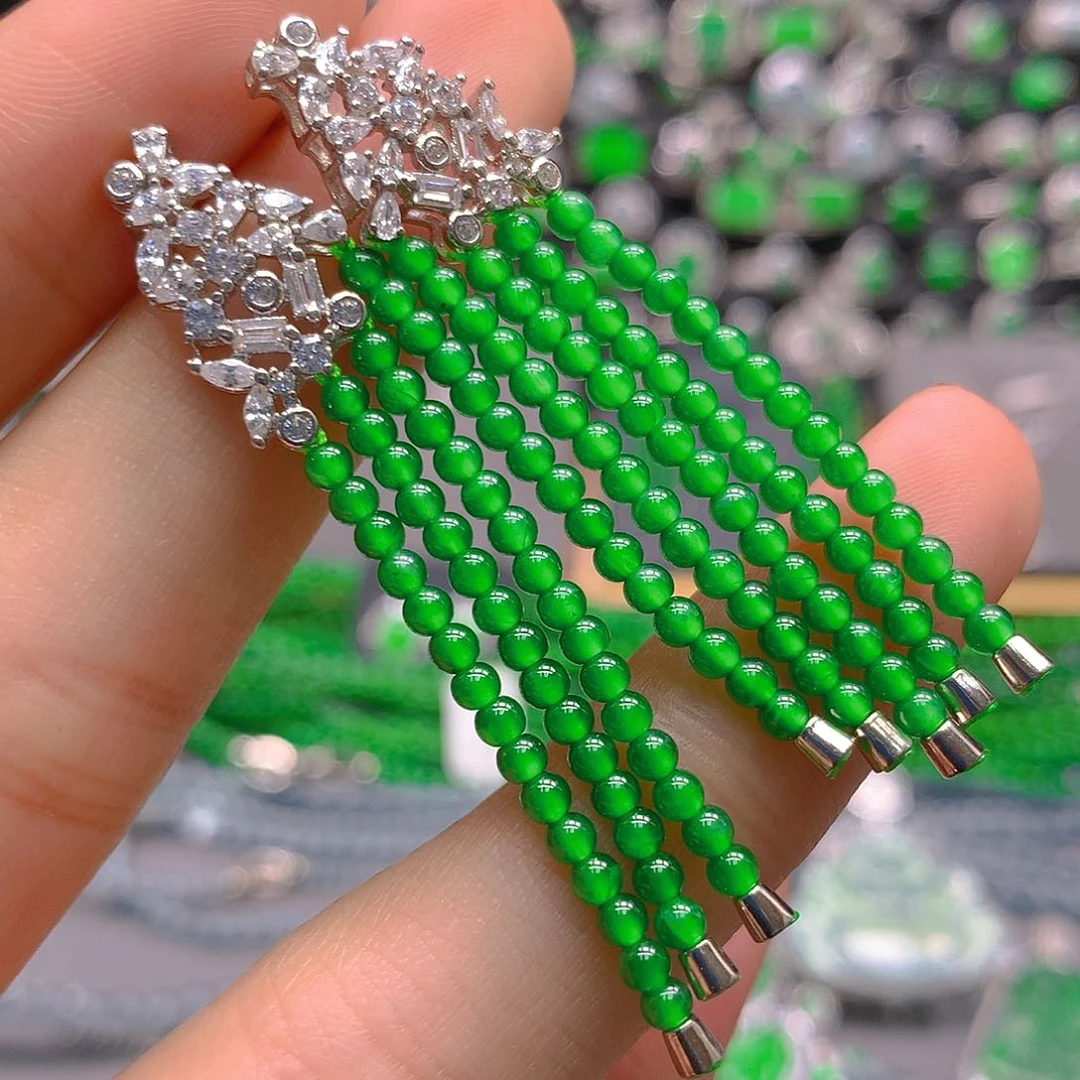 翡翠未镶嵌耳饰天然翡翠