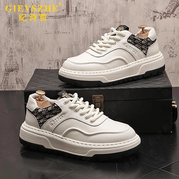 纪诗哲男士板鞋夏季新款休闲鞋高级感低帮运动鞋牛皮透气男小白鞋