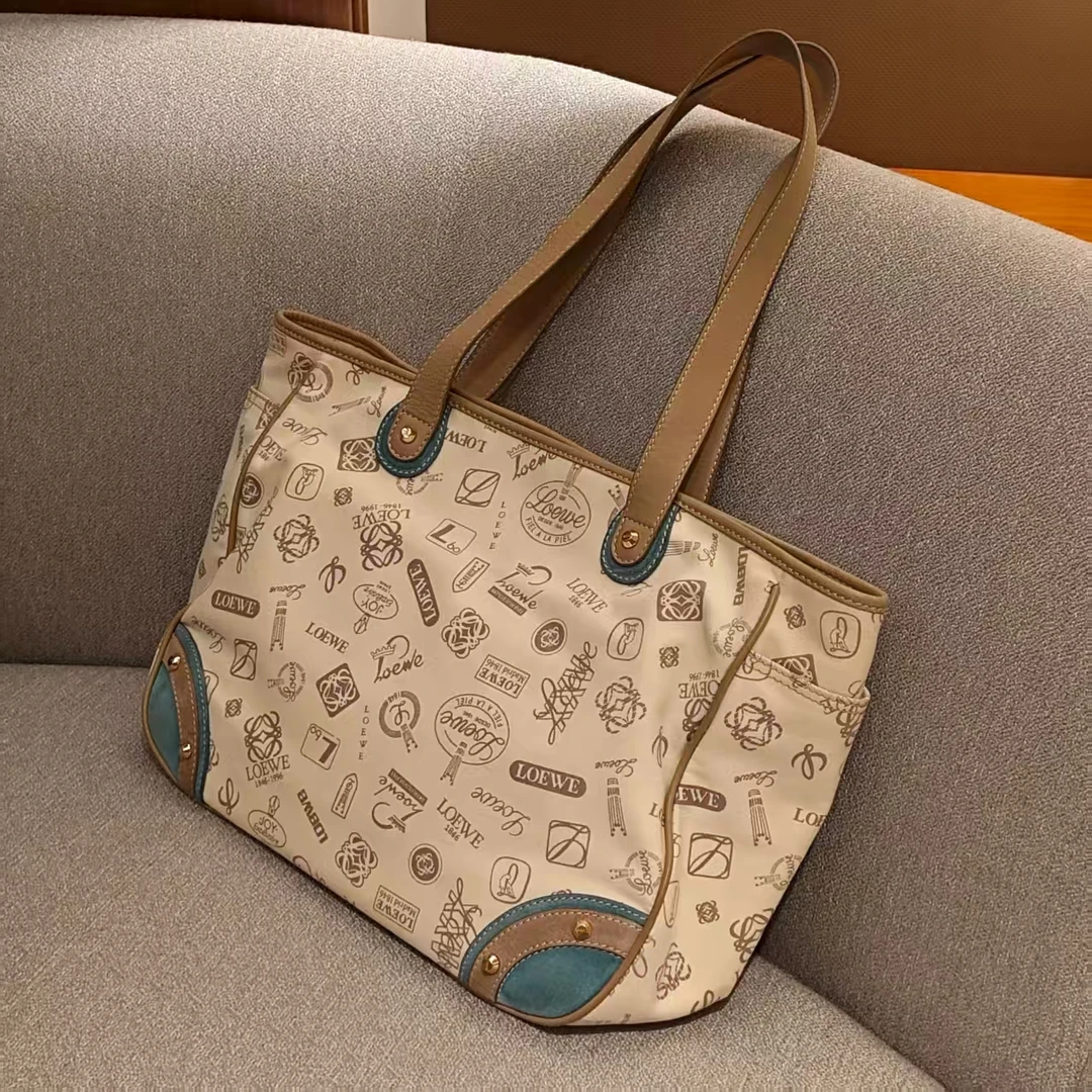 95新 LOEWE/罗意威 【胖】 440925 印花托特单肩包