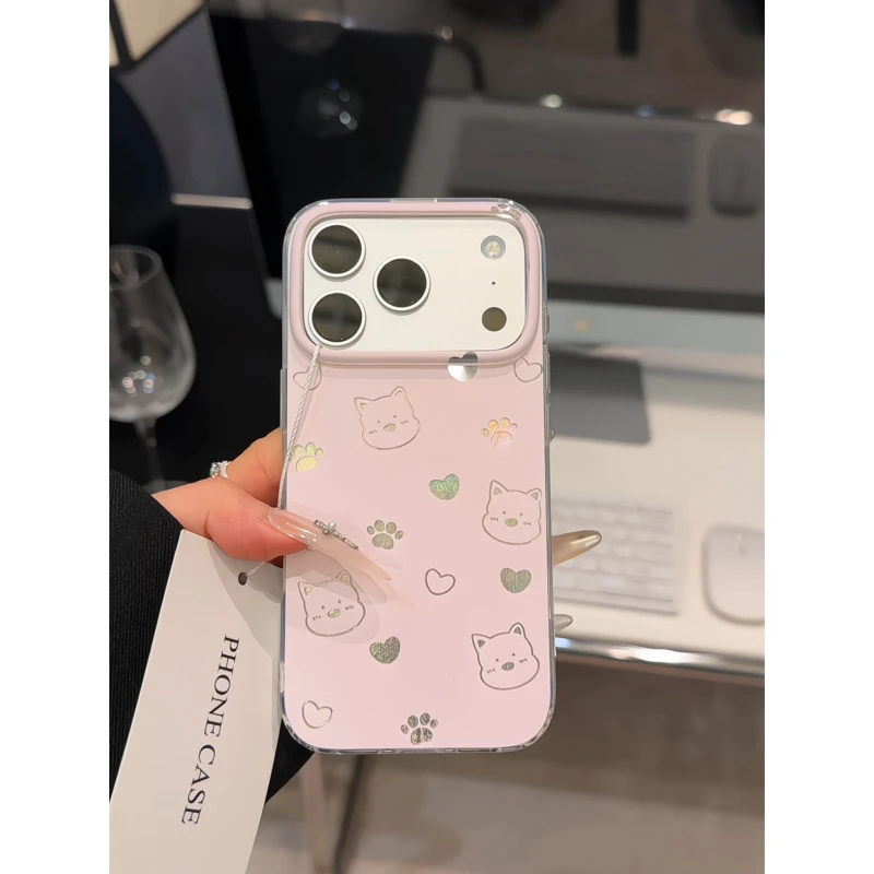 爱心小狗适用苹果17pro手机壳16华为p80羽纱imd防摔小米15荣耀300