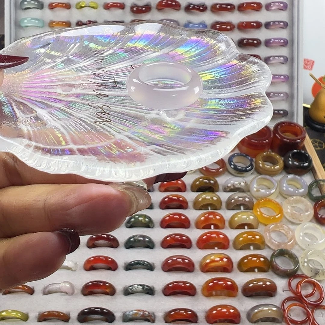 玛瑙/玉髓未镶嵌戒指B7不退换16.6港13