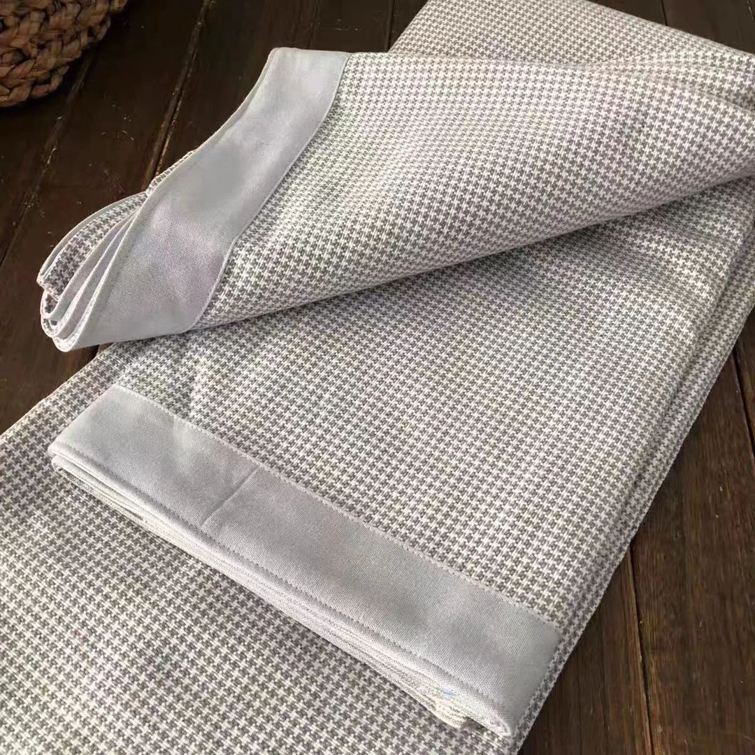 【精品】百分百纯棉宽边直角千鸟格软凉席