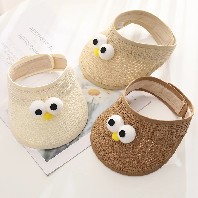 TIFICY户外外出帽子薄款宝宝草帽空顶可爱超萌遮阳太阳凉帽