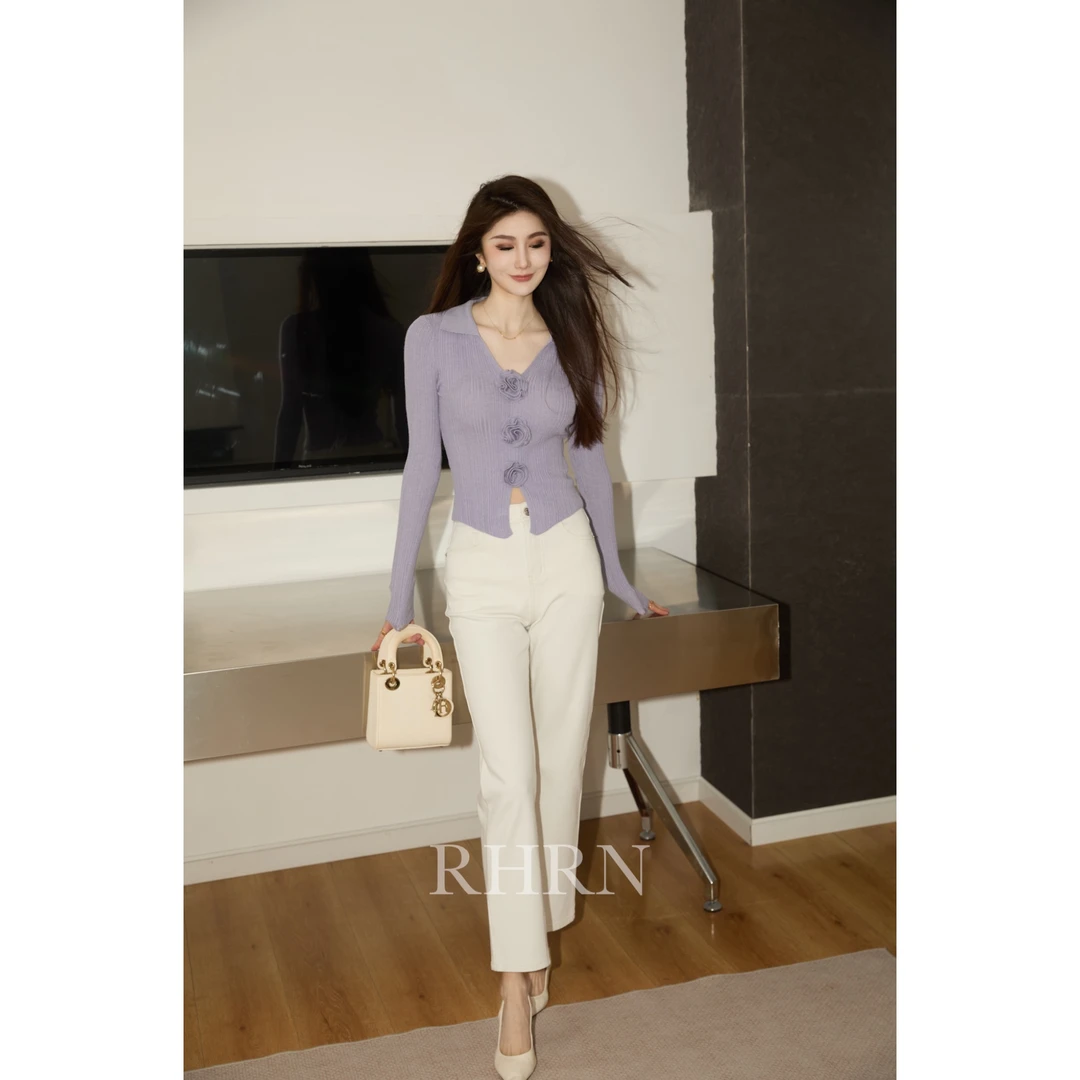 RHRN 经典高品直筒白色牛仔裤