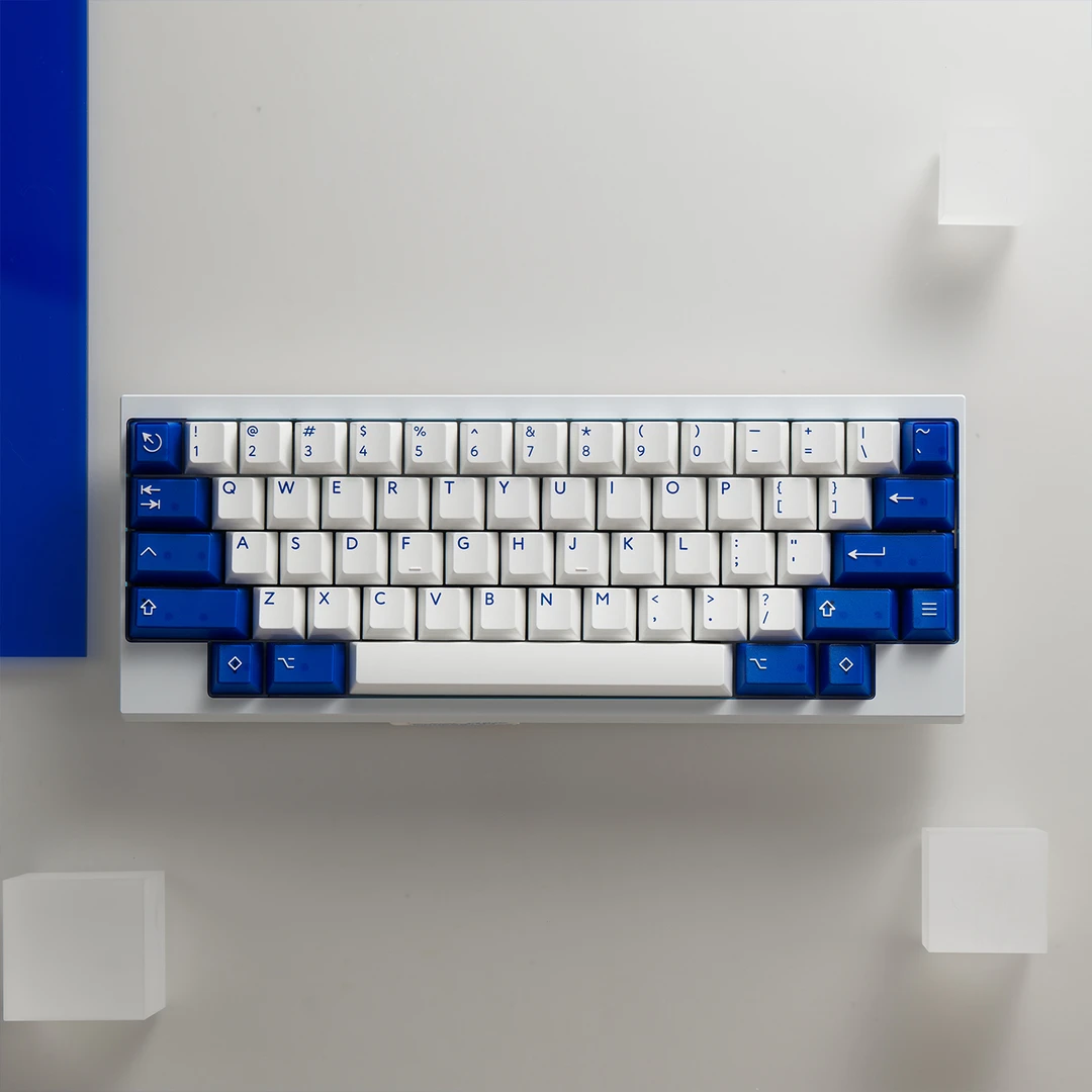 PBTfans Klein Blue R3克莱因蓝客制机械键盘abs二色半透实色键帽