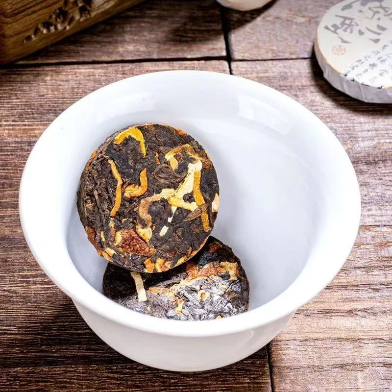 陈皮六堡茶 小圆饼 陈皮黑茶 紧压小茶饼
