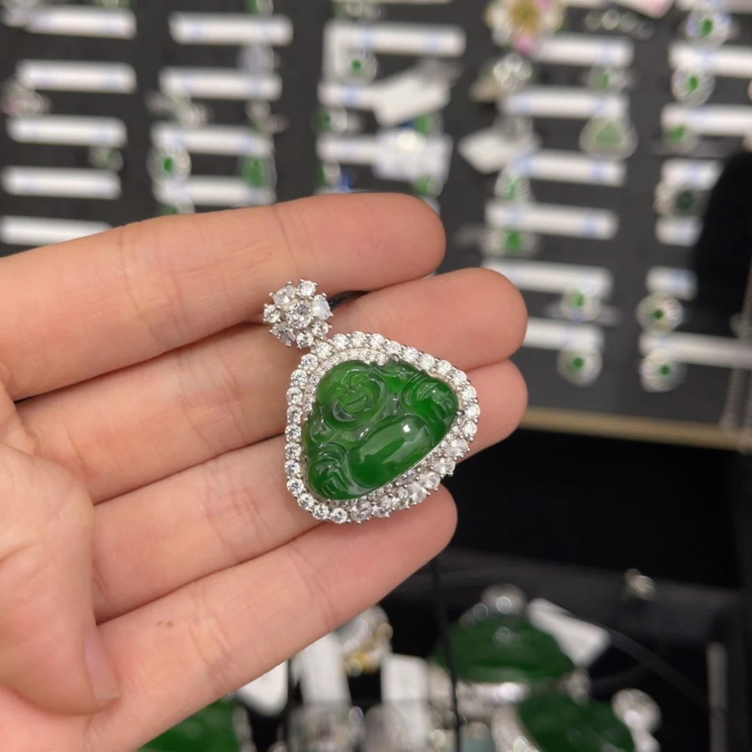 翡翠戒指银S925镶嵌橙***?翡翠吊坠