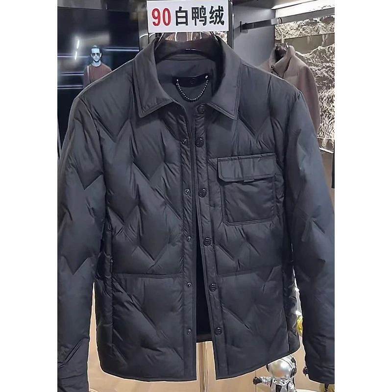 【老板推荐】90白鸭绒羽绒服 男士翻领羽绒服 轻奢时尚款羽绒服8807