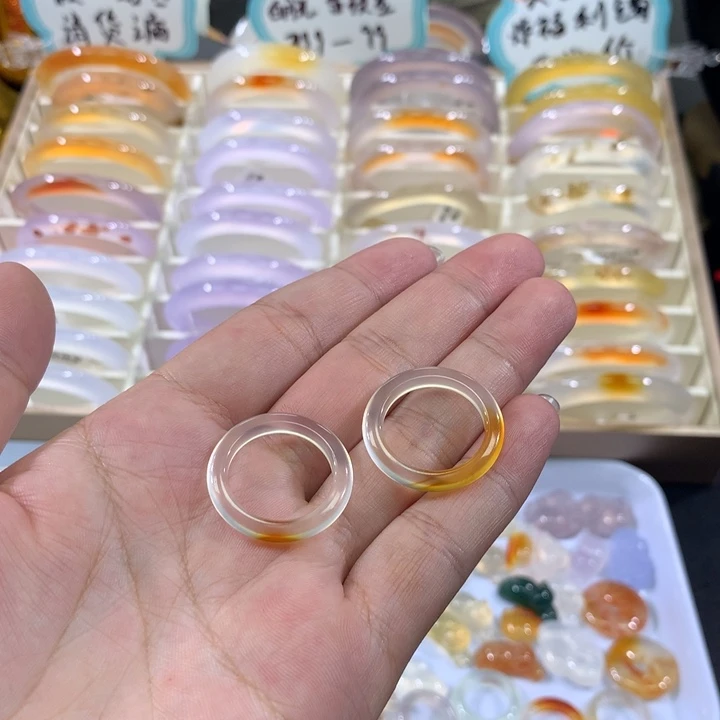 夭***-玛瑙/玉髓未镶嵌戒指