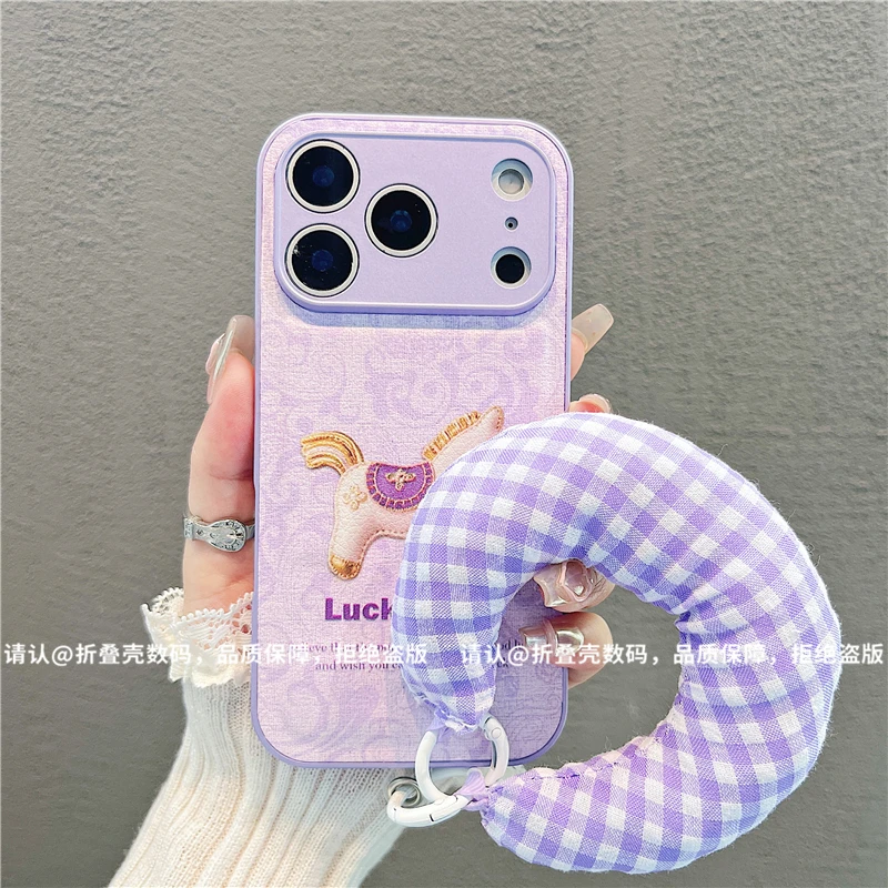 （iPhone17系列）金属漆鼓状皮纹适用iPhone17/Plus/Pro手机保护壳