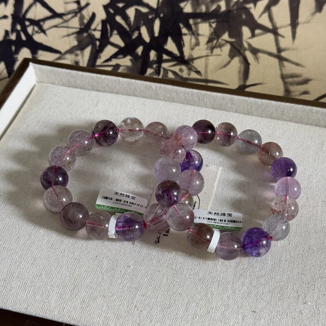 【山醒】天然超七单圈水晶手串 多样性发一