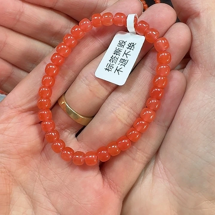 南红玛瑙手链未镶嵌手串原矿南红6mm