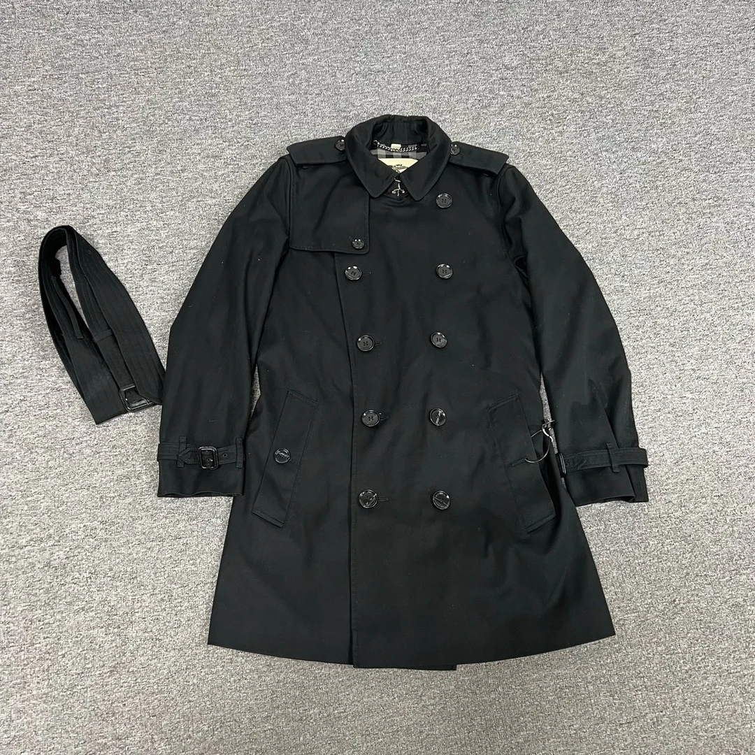 99新 BURBERRY/博柏利 Burberry黑色风衣48码