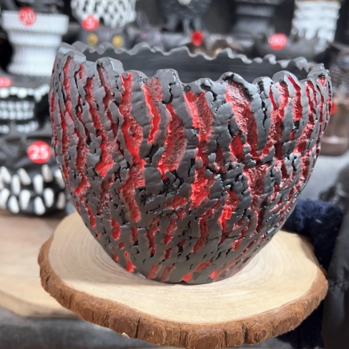 紫砂花盆瑕疵，内口13外高12