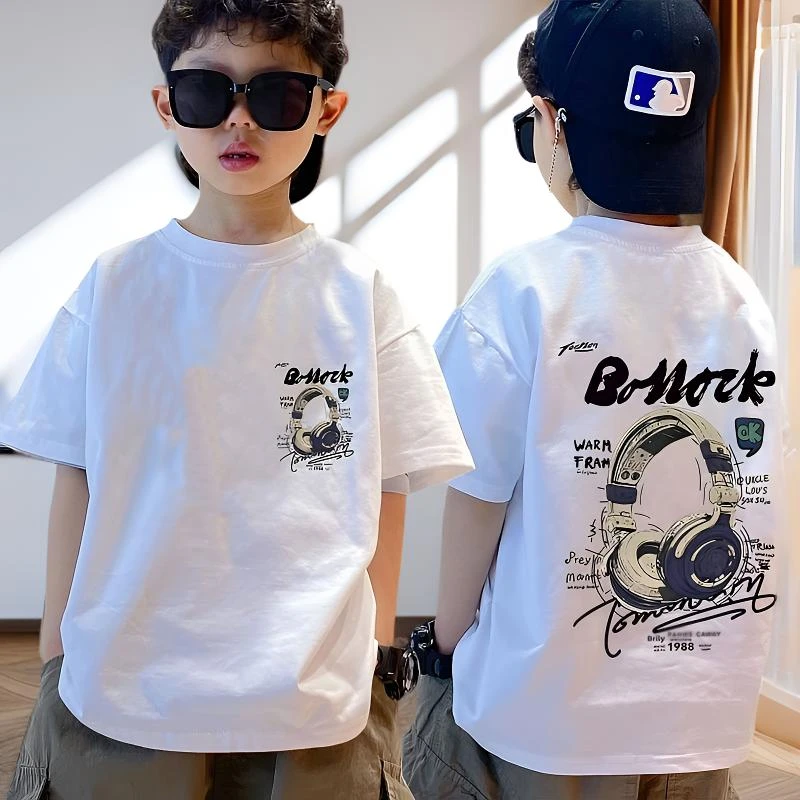 男童纯棉短袖t恤宽松透气中大童夏季新款男孩短袖帅气上衣潮韩版