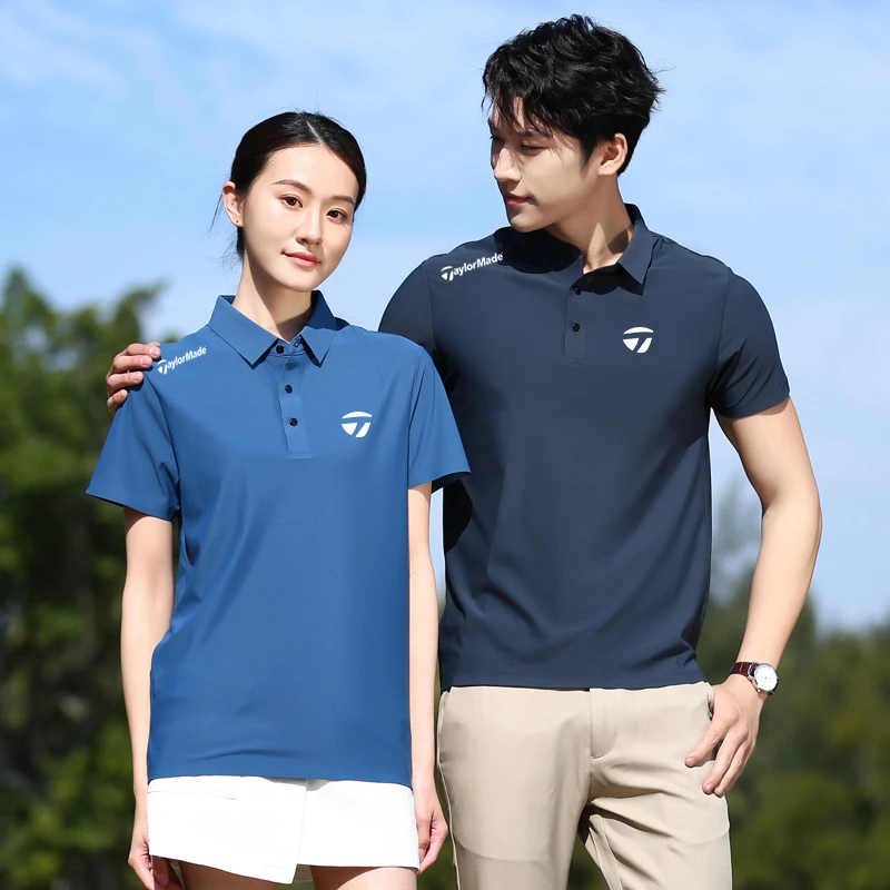 TaylorMade泰勒梅情侣款夏季高尔夫冰丝速干无痕翻领短袖polo衫