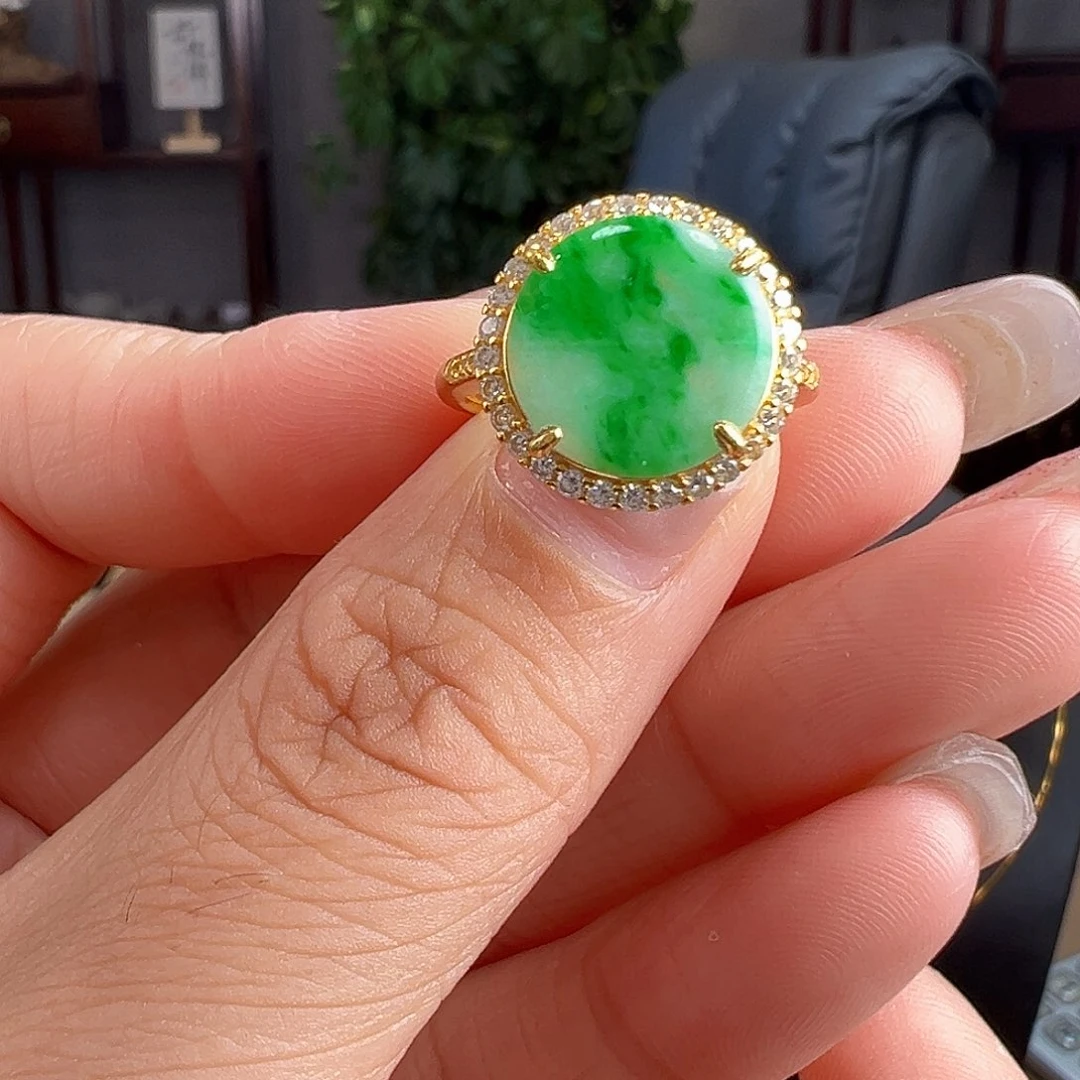 翡翠戒指银S925镶嵌戒指39