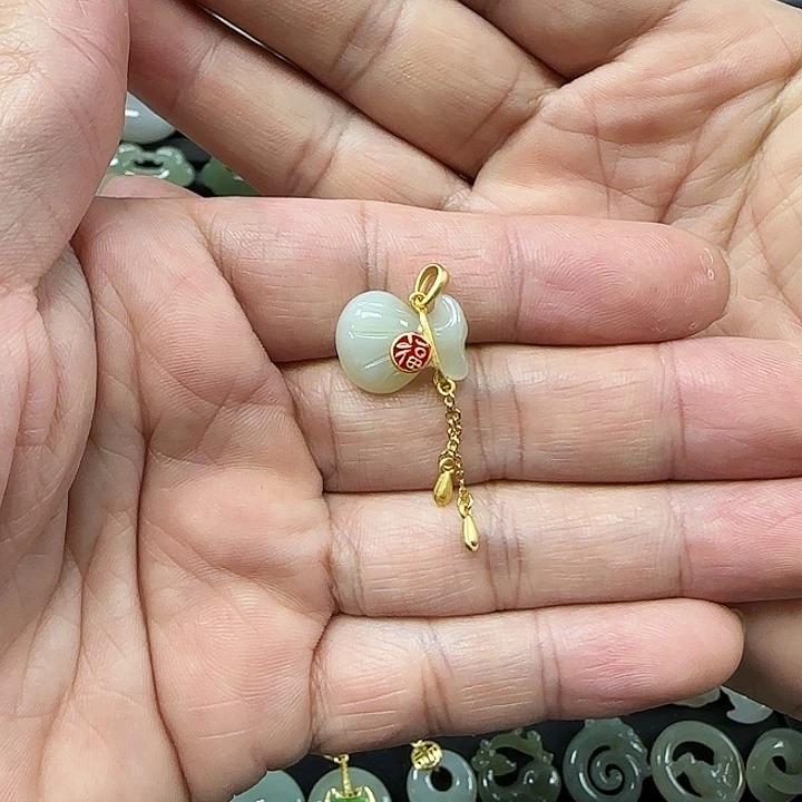 和田玉吊坠(不含链)银S925镶嵌