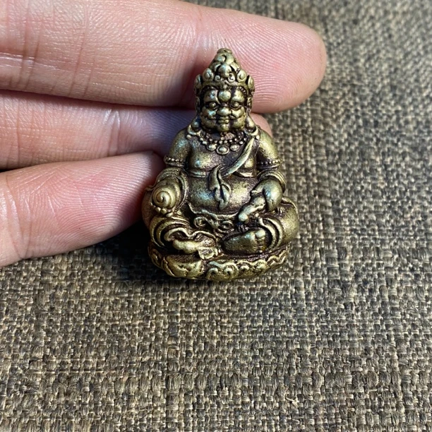 纯铜黄财神小摆件口袋佛