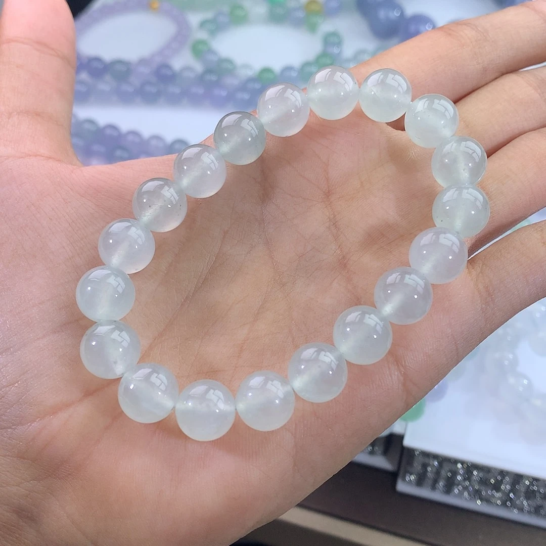 未镶嵌手链翡翠冰晴水飘花手串