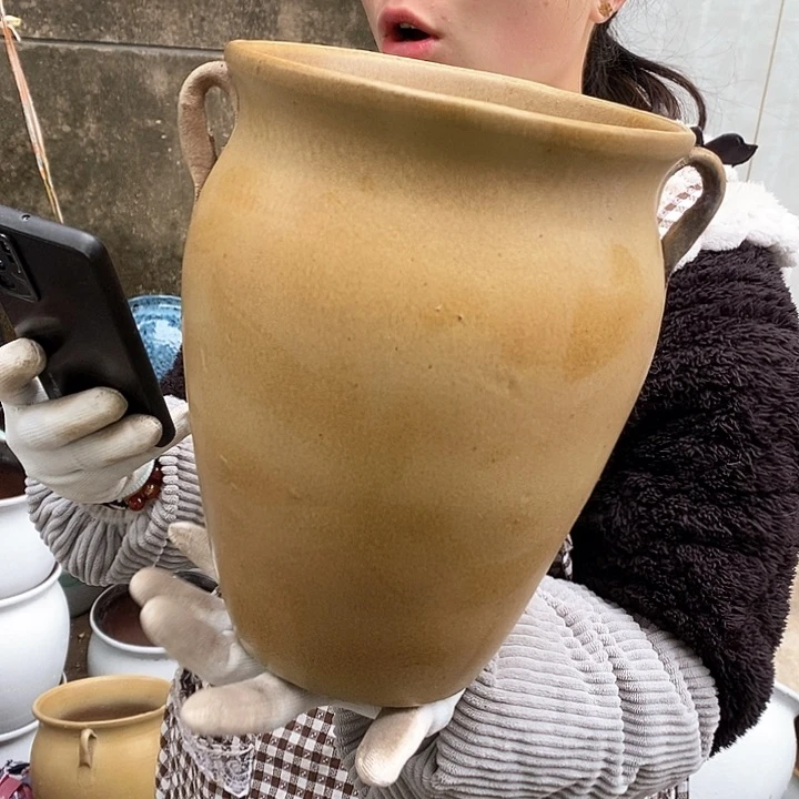 紫砂花盆瑕疵口20高27