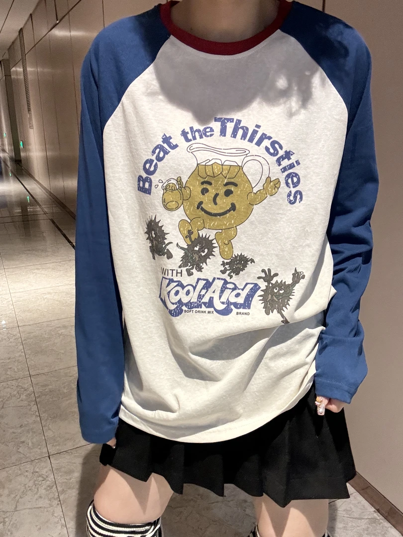 韩版卡通可爱字母T恤