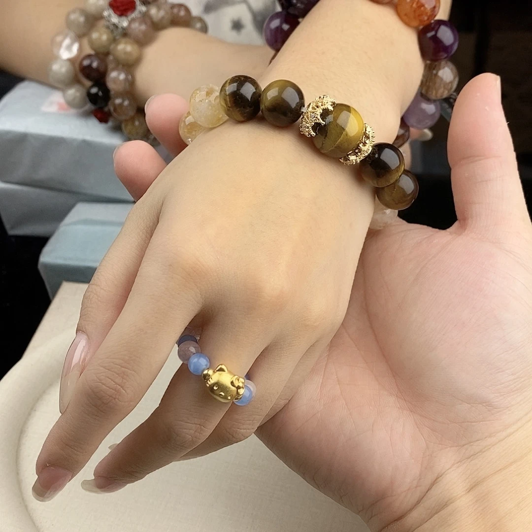 手链银S925镀金镶嵌水晶