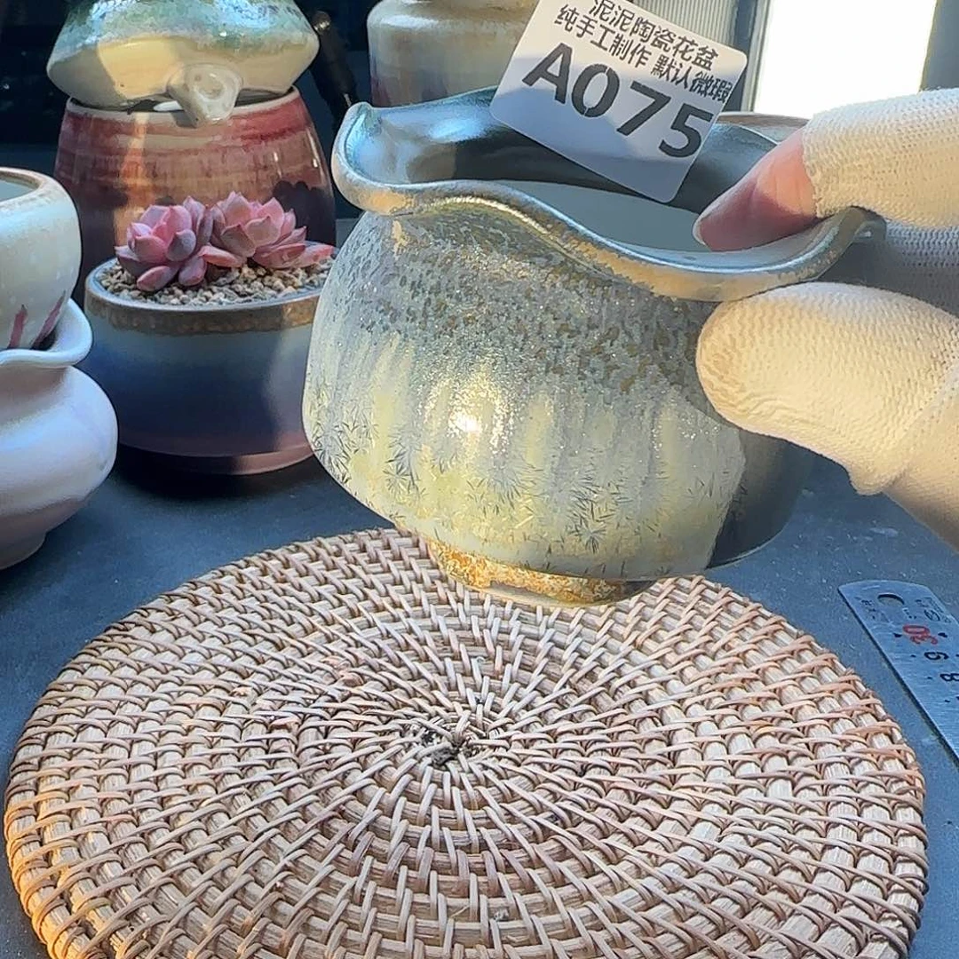 瓷片景德镇手工花盆