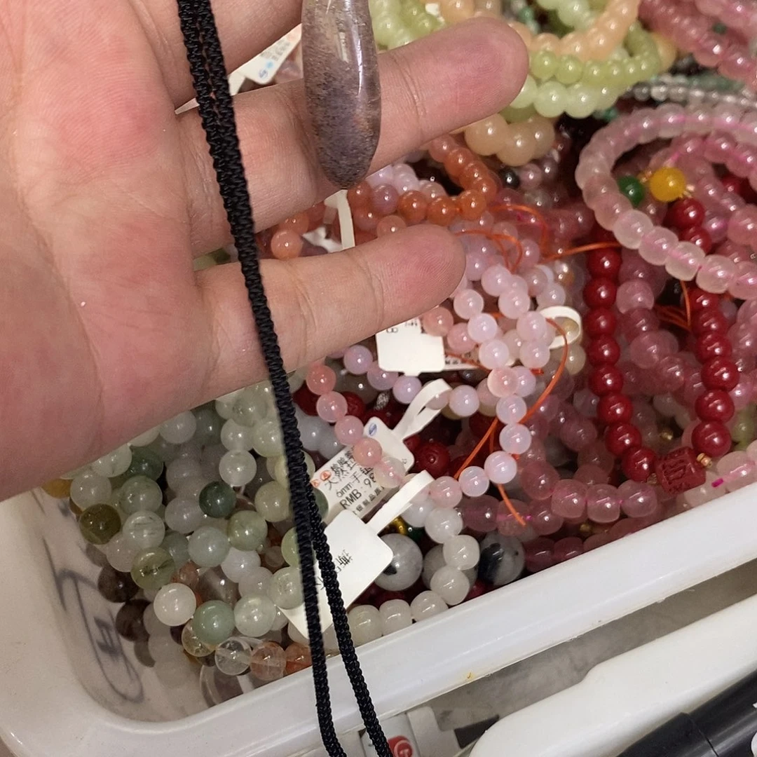 银S925镶嵌手链烟晶幽灵吊坠