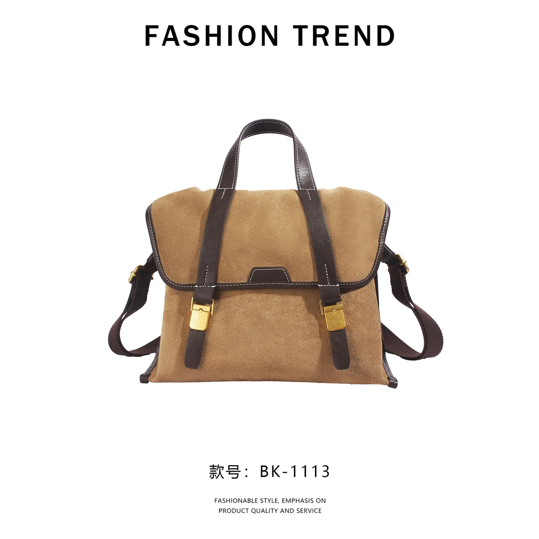 麂皮毛绒大号邮差包女2025新款高级感时尚单肩斜挎包