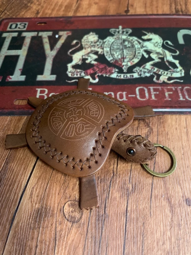 【金古道】头层牛皮小龟龟钥匙挂件包挂可爱长寿龟