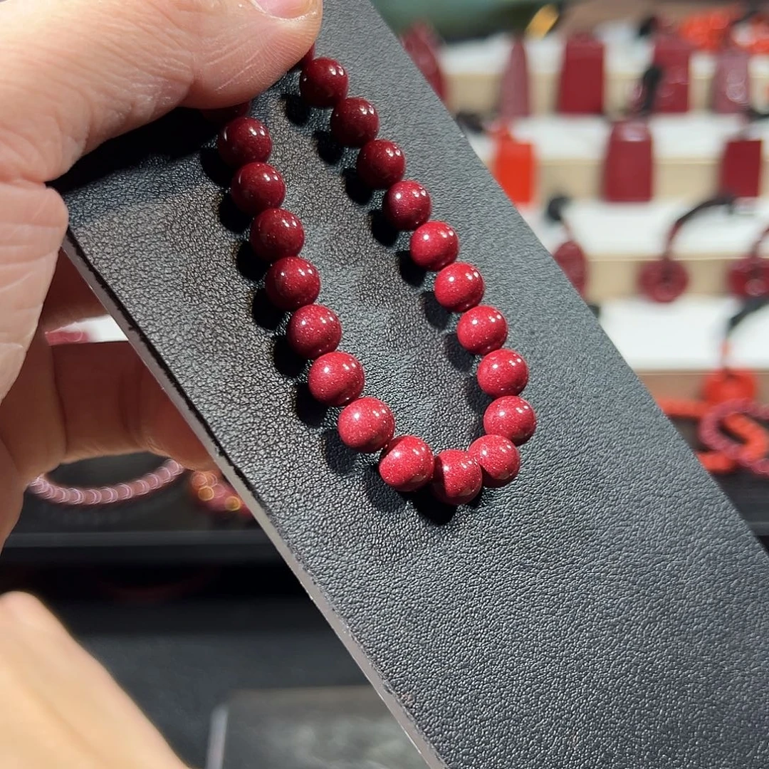 天然辰砂8mm紫金砂手串