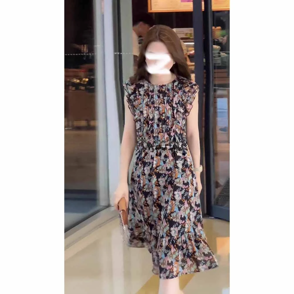 2025新款气质名媛高端女神范高级感独特超好看碎花连衣裙子女夏季