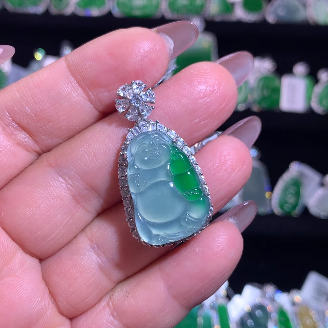 【闪购商品】颈饰银S925镶嵌翡翠天然翡翠