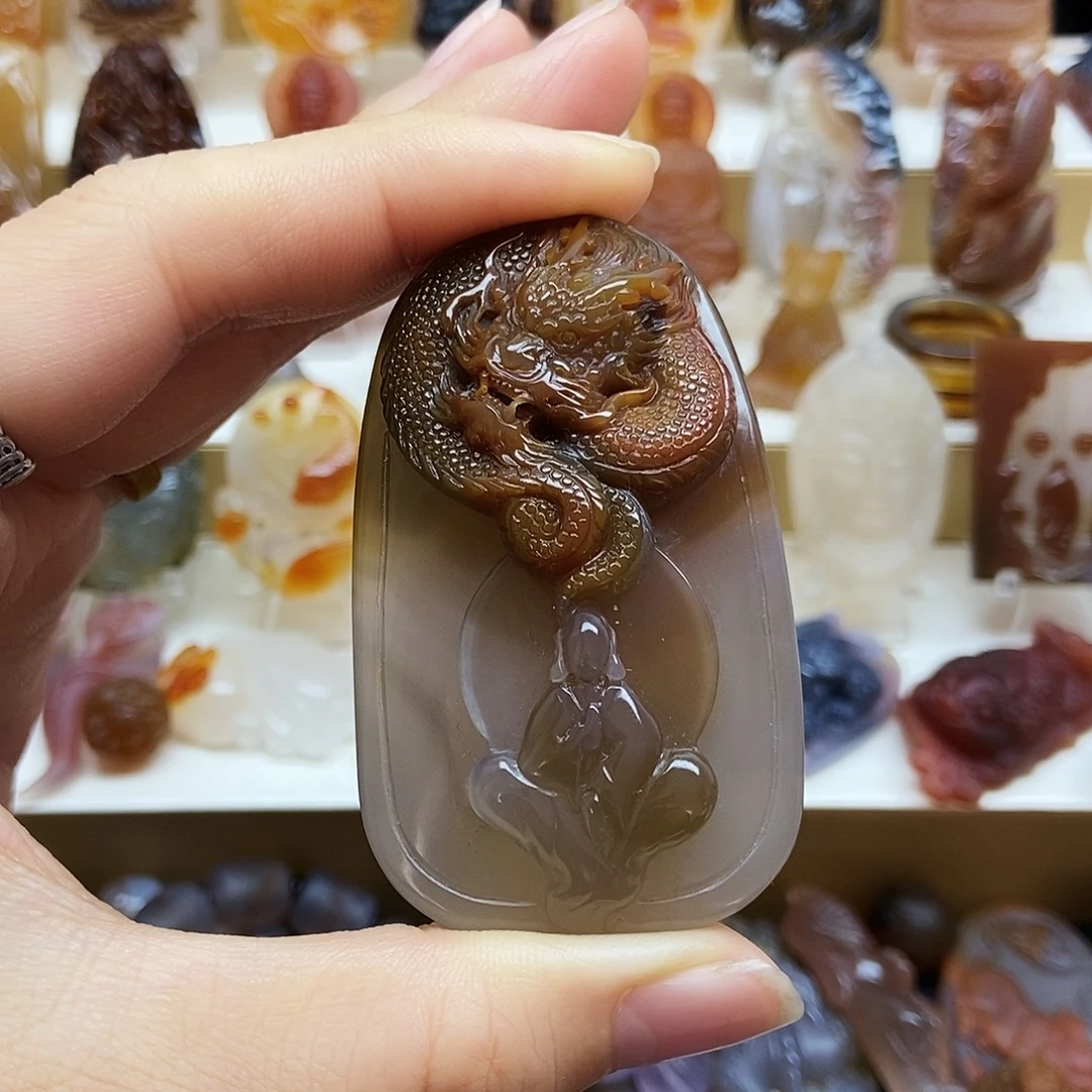 搓***灰玛瑙/玉髓未镶嵌颈饰