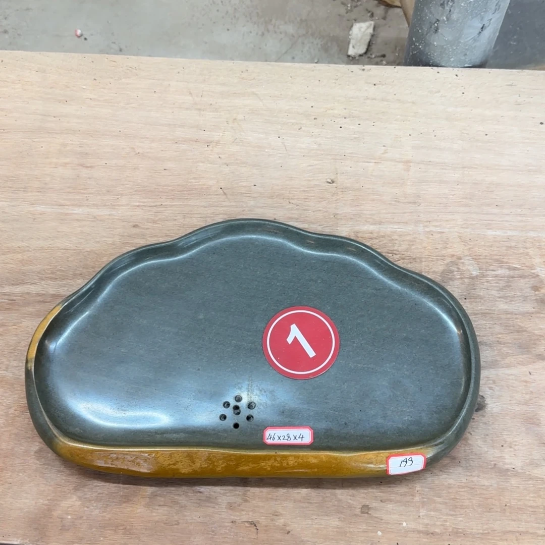 用***21号绿端砚石茶盘尺寸46×28×4