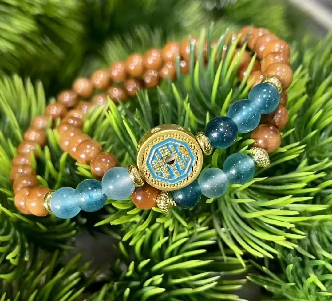 库克蓝色纹章款双圈手串0.6规格