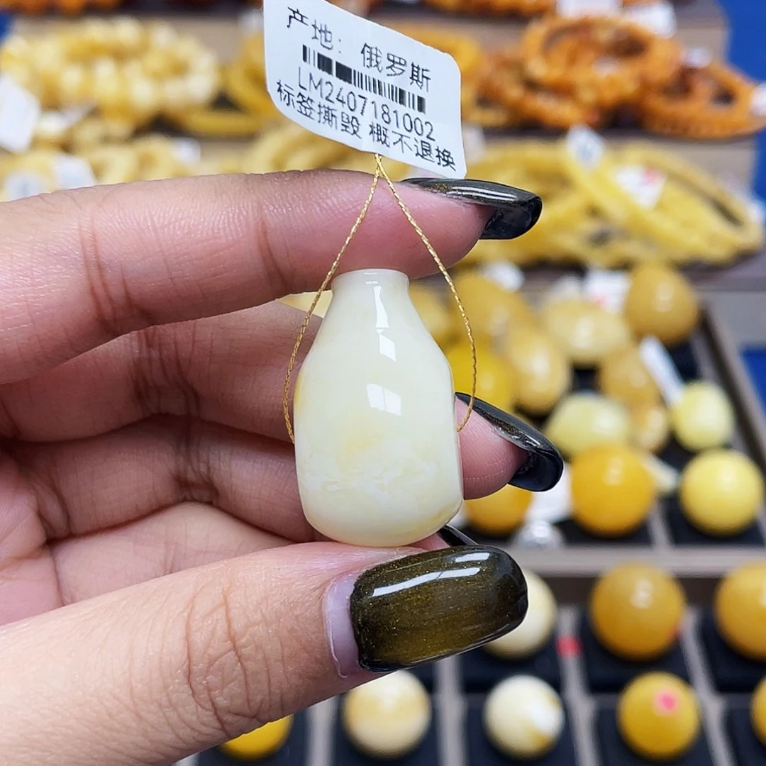 未镶嵌蜜蜡珠宝奇石～***～15.5mm三通瑕