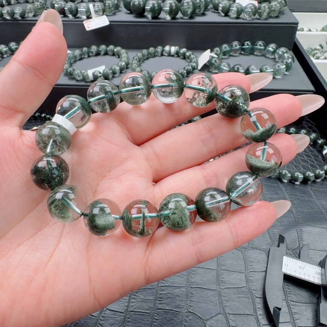 未镶嵌手链水晶绿幽灵12.8mm