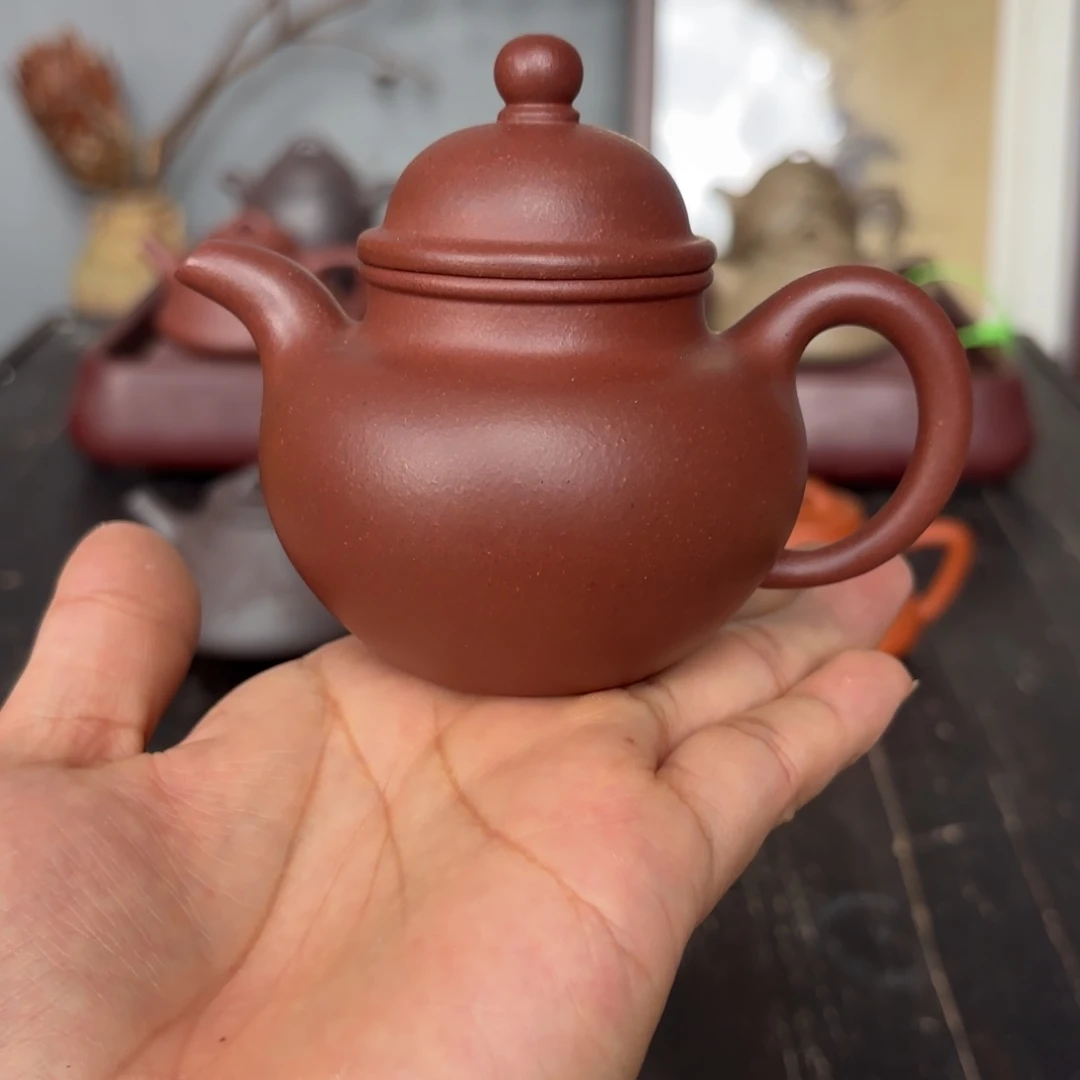 紫砂茶壶寿珍掇球130毫升中槽清