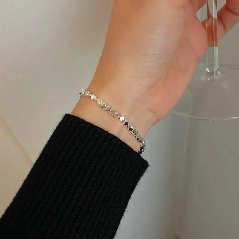 足银手链 足银碎银几两手链简约民族风甜美轻奢个性气质女