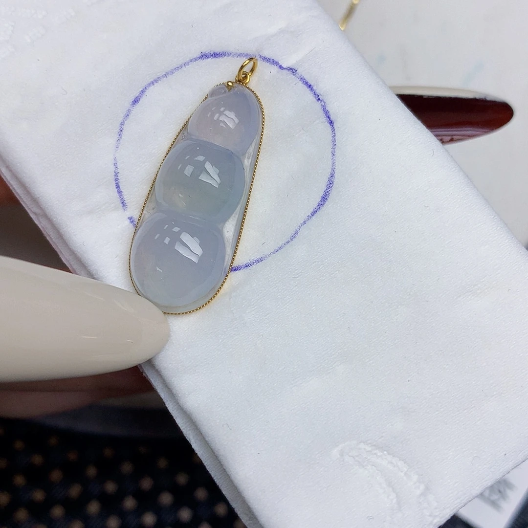 翡翠18K金镶嵌颈饰天然缅甸翡翠a货百元以上9元证书费自理