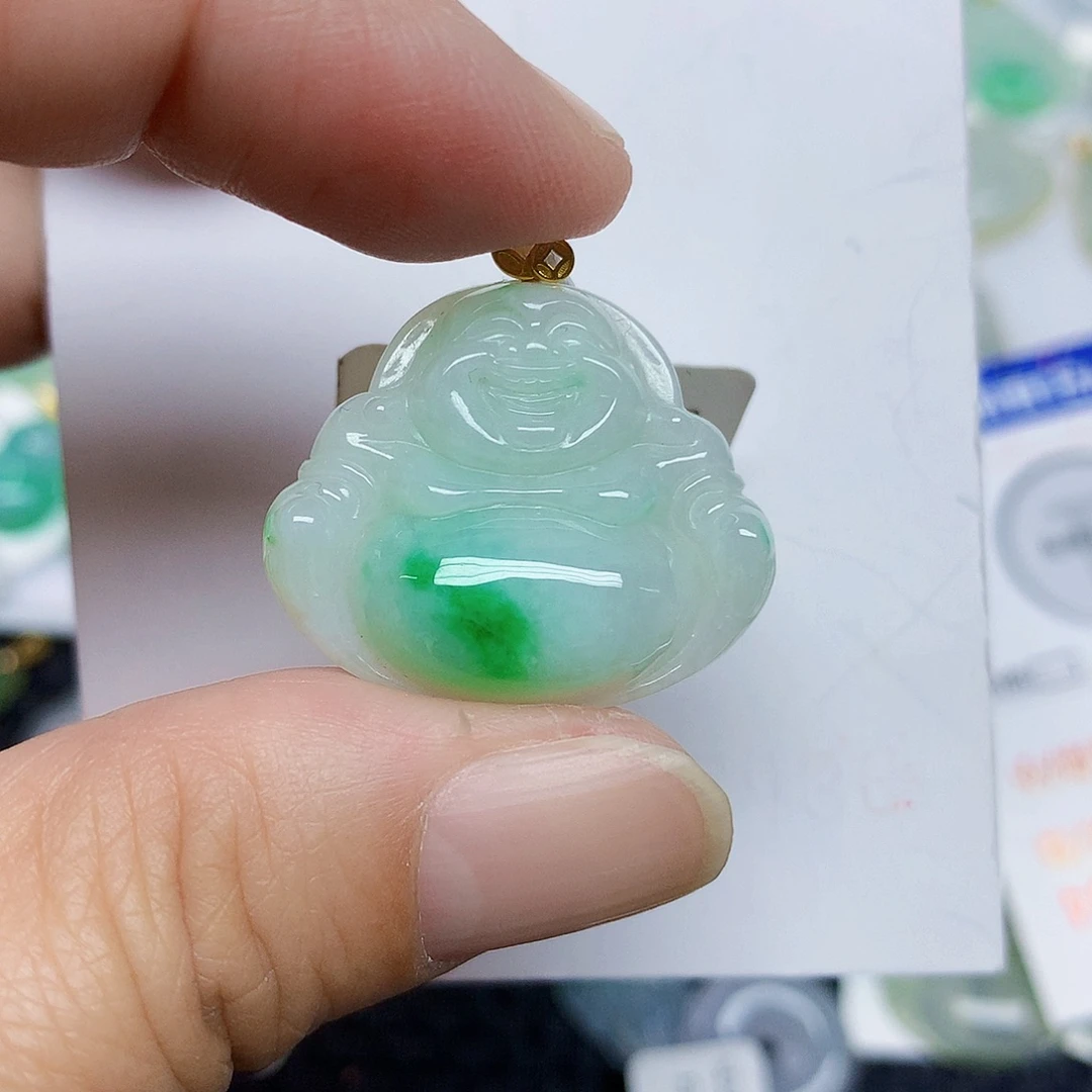 翡翠18K金镶嵌颈饰346788