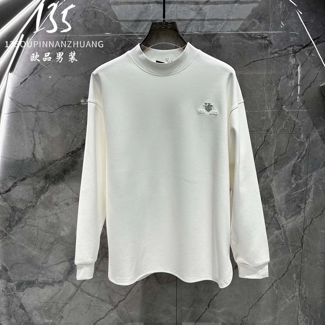 诺顿雷斯欧货时尚半高领休闲宽松男士秋季新款字母印花百搭打底衫