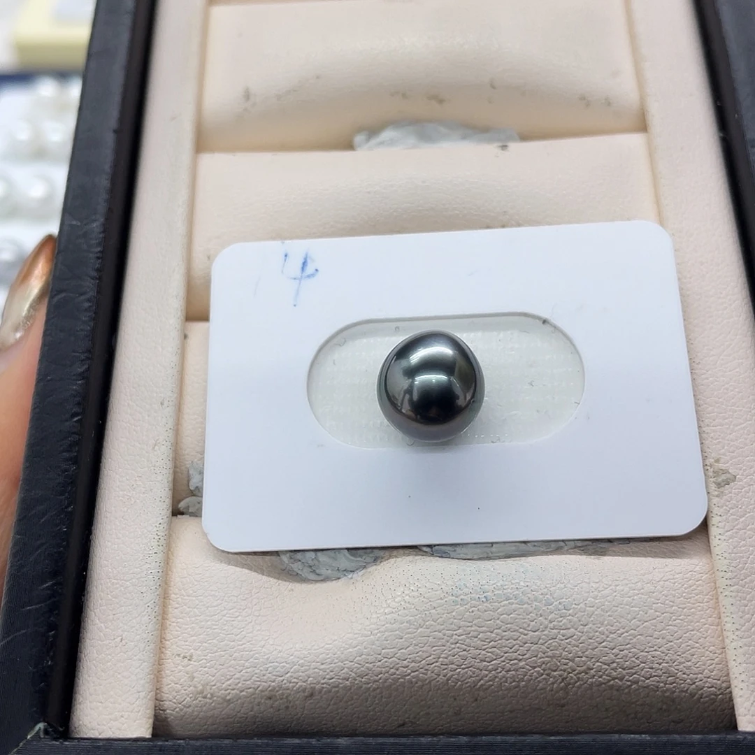 海水珍珠裸珠钢琴黑水滴裸珠10.4mm