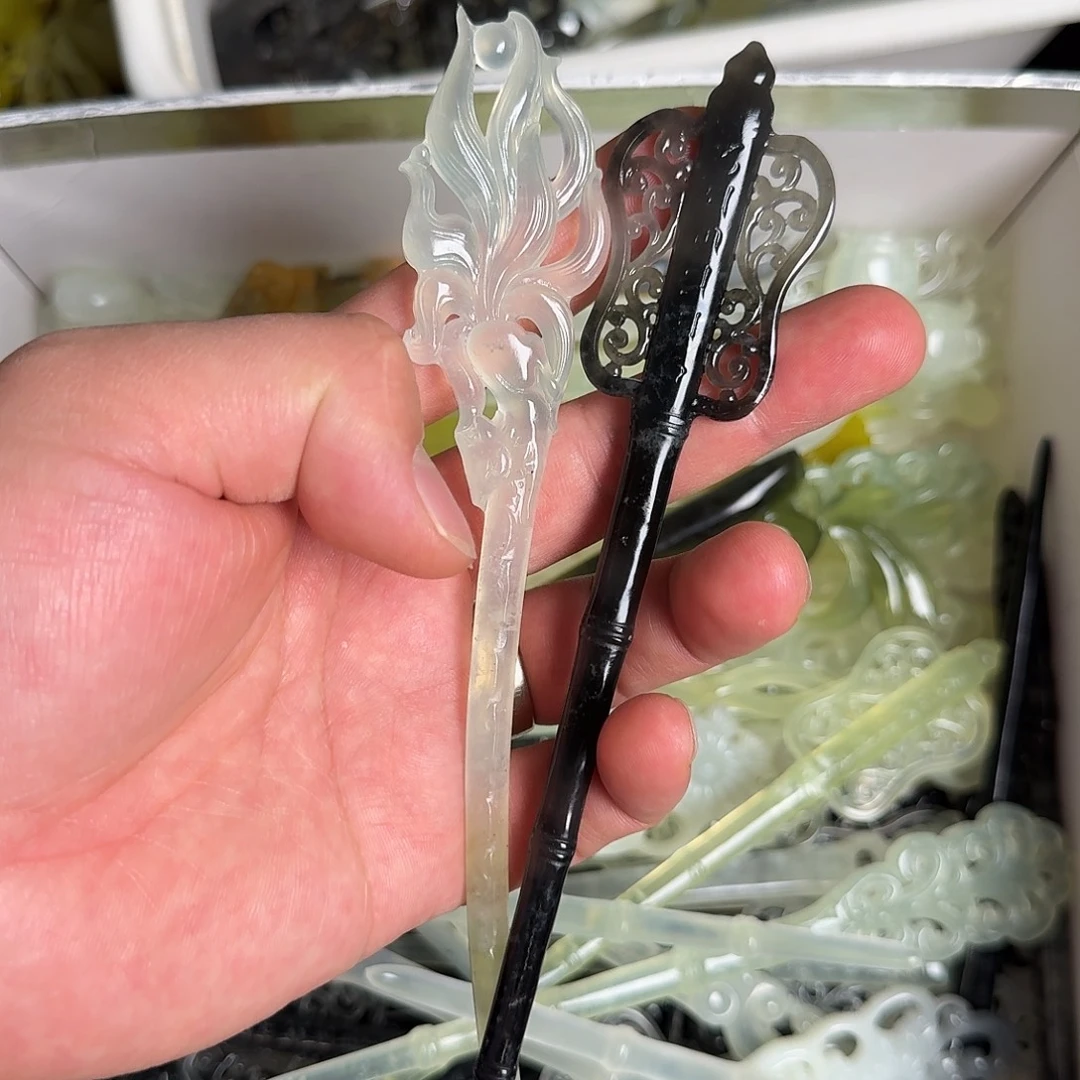 蛇纹石玉未镶嵌发饰