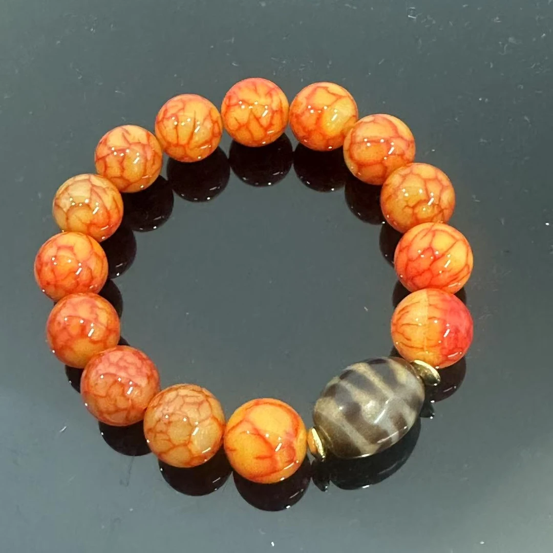 藏式精品玄H牙牙玛瑙手串