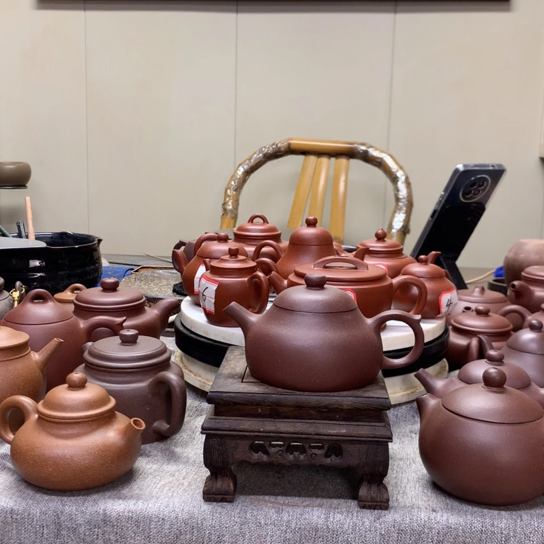 紫泥茶壶饮月170 C半手工制作