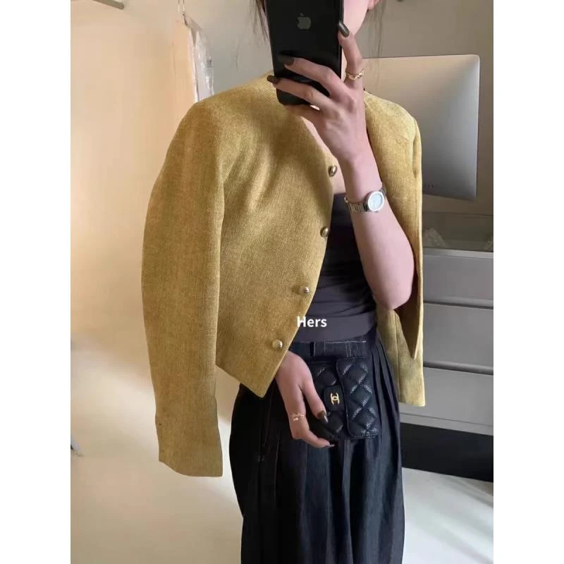 早春2025新款法式名媛设计感小众短款编织小香风外套上衣女潮